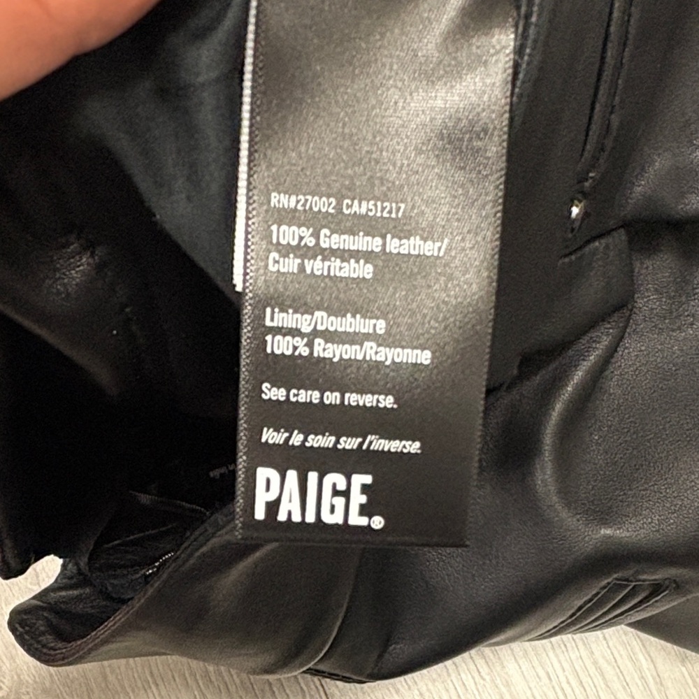 PAIGE Black High Waist Genuine Leather Shorts! Butter Soft - Picture 3 of 10